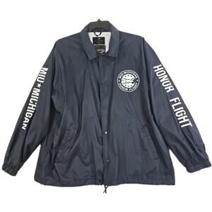 Ultra Club Outerwear ~Men's Size XL~ Navy Windbreaker Jacket w/Logo NWT.
